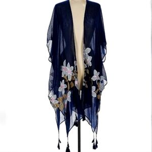 Marcus Adler New York Blue Kimono Scarf OS